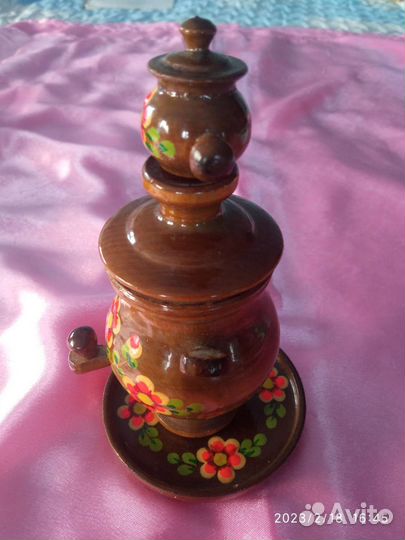 Хохлома Поднос со стопочками ссср+ самоварчик