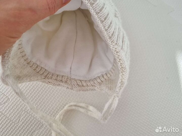 Зимняя и демисезонная шапка детская1-3 мес