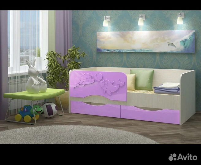 Детская кровать от 3 лет с бортиками