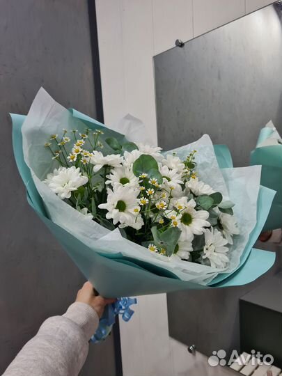 Ромашки букет хризантемы цветы доставка