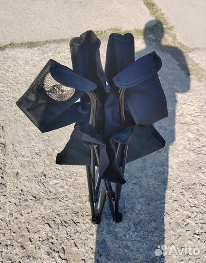 Стул складной туристический черный