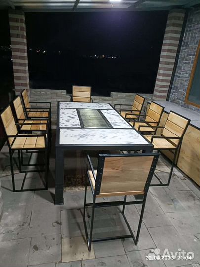 Стол- мангал со стульями