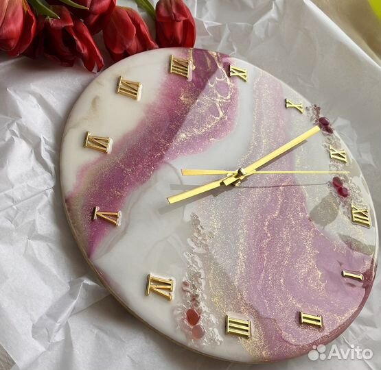 На заказ Часы настенные из эпоксидной смолы