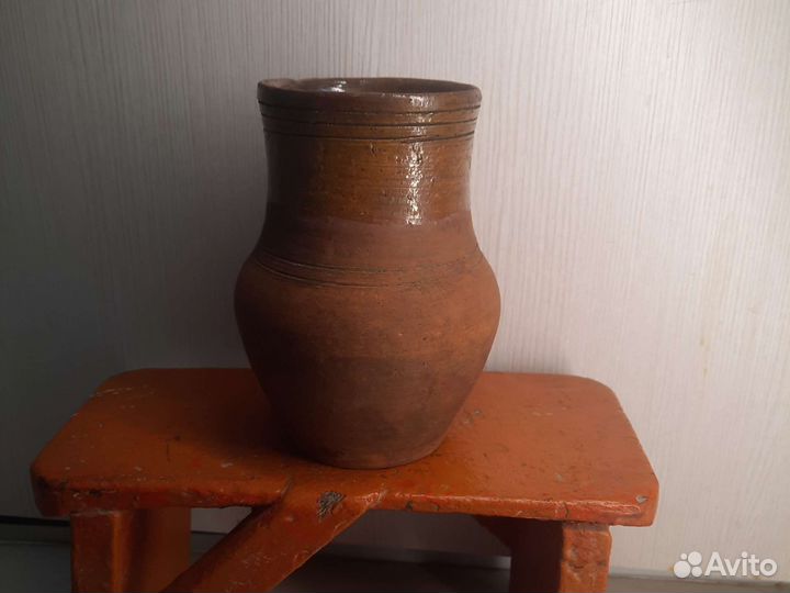 Крынка глиняная старинная