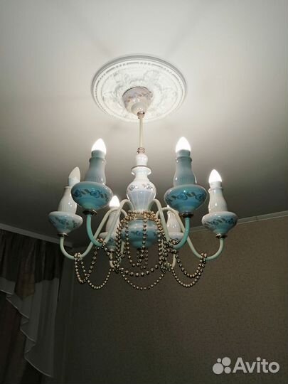 Люстра потолочная, фарфоровая