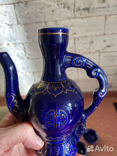 Кувшин и пиалы Монголия керамика (фарфор) новый