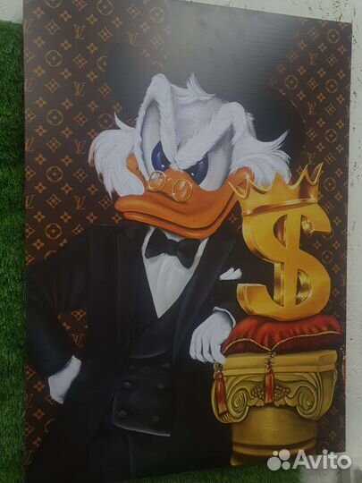 Интерьерная картина скрудж с деньгами