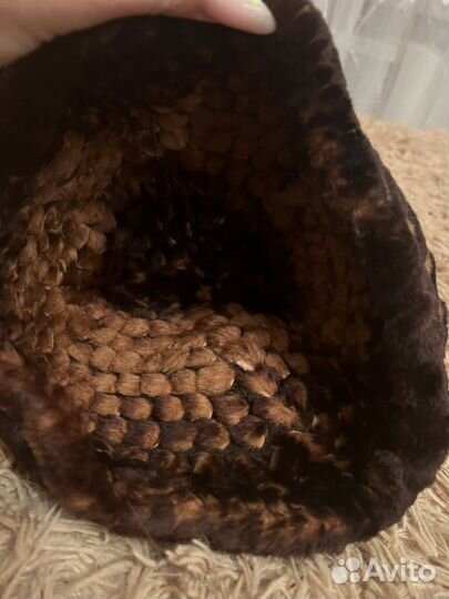 Мутоновая вчзаная шапка