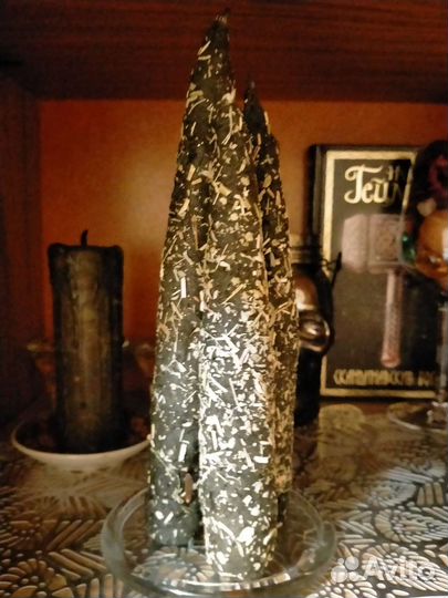 Ведьмины чёрные свечи на очищение с полынью