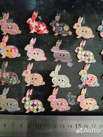 Декоративные кролики пуговицы