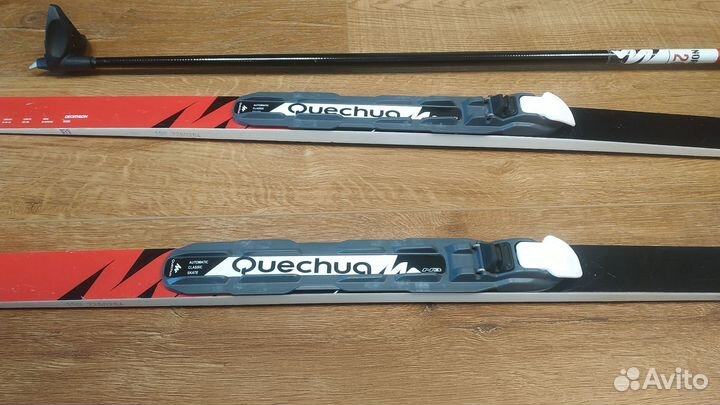 Лыжи беговые детские 150 с палками 100