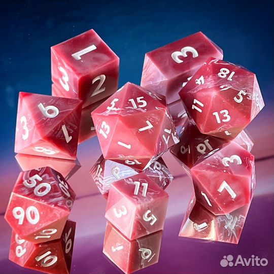 Дайсы / Игральные кости Розовый Нептун