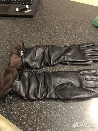 Перчатки женские кожаные теплые размер s