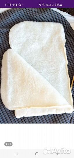 Меховой вкладыш конверт для новорожденного