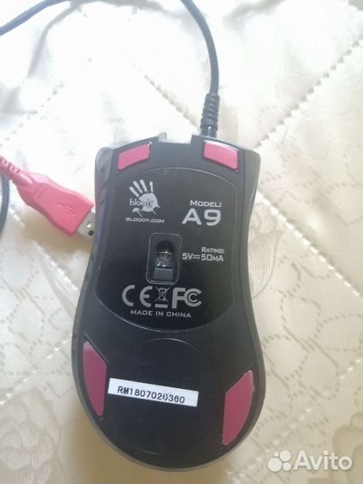 Мышь проводная A4Tech Bloody A9 черный