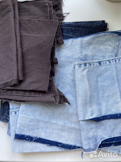 Джинсовые лоскуты, ткань для рукоделия
