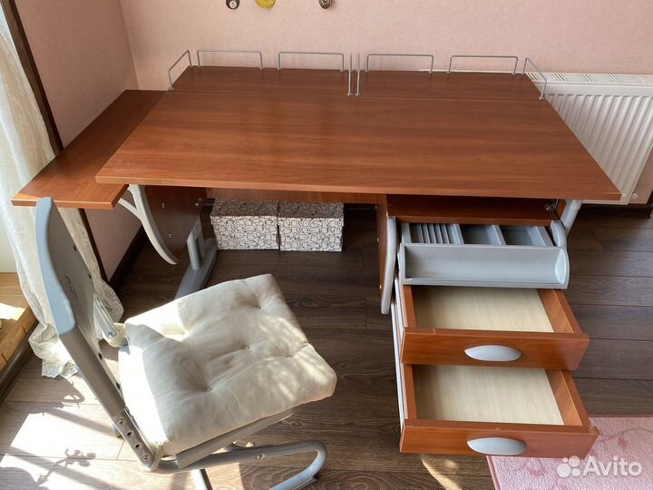 Парта Трансформер дэми с тумбой (2 ящика) и стулом