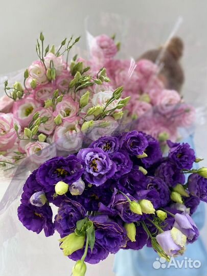 Эустома, букет с эустомой