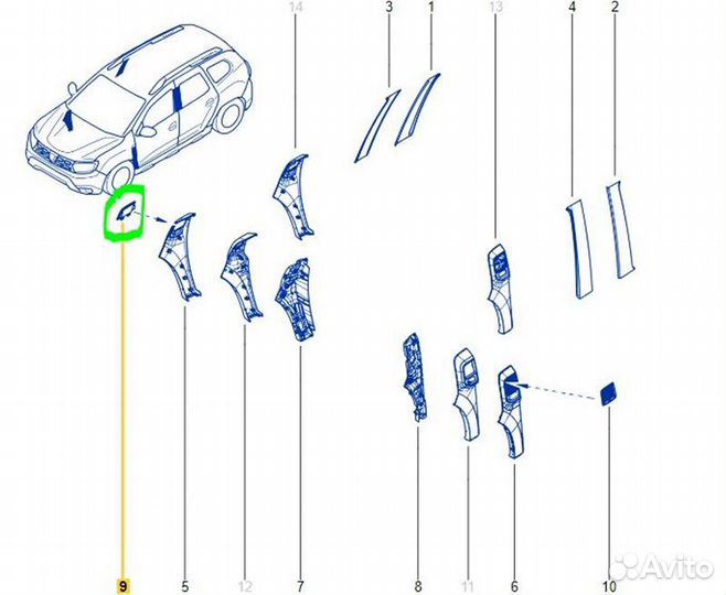 Заглушка правая Renault Duster F4RE410 2021