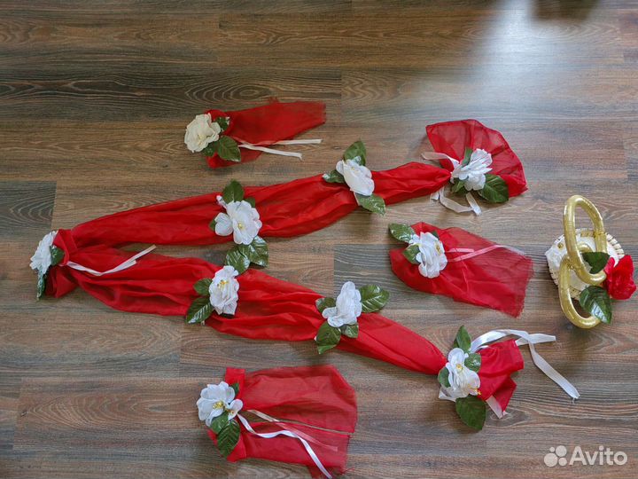 Свадебные украшения на машину бу