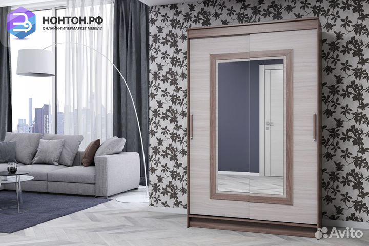 Шкаф-купе Элегант 5 ясень шимо темный / ясень шимо