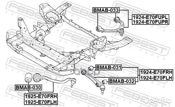 Сайлентблок задн нижн рычага (гидравл) bmab-030