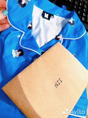 Пижама (микрофибра) голубая K-pop