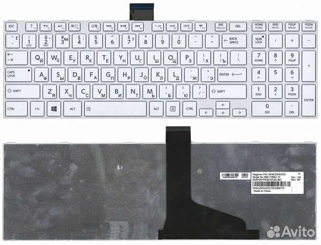 Клавиатура для ноутбука Toshiba Satellite L850, L8