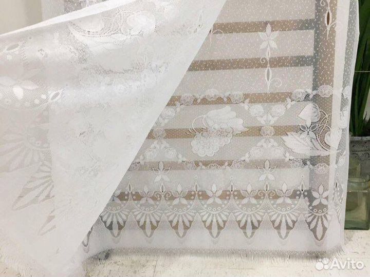 Занавеска для кухни тюлевая новая