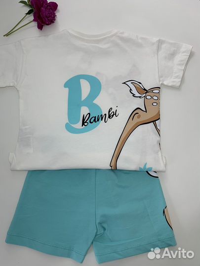 Костюм летний для девочки футболка + шорты