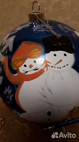 Новогодние украшения,большие шары 20см.цена за оба