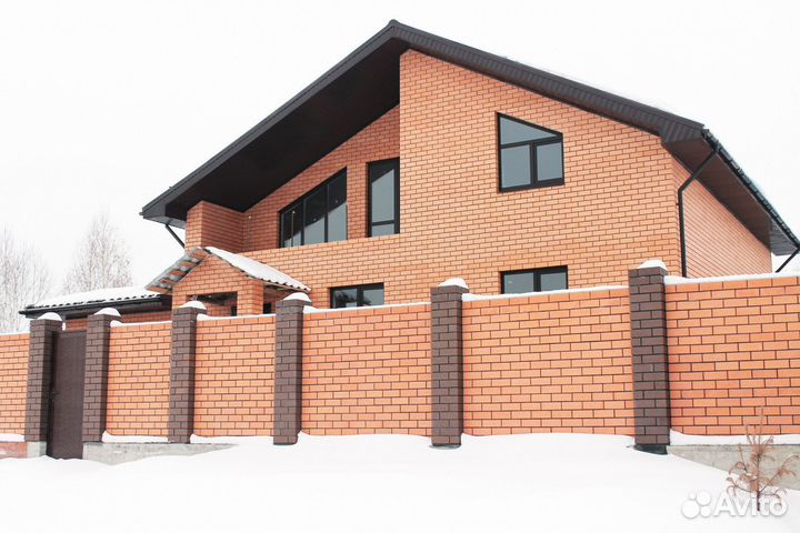 Кирпич кремовый утолщенный меланж лицевой