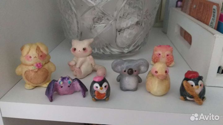 Милые керамические фигурки в стиле акварели