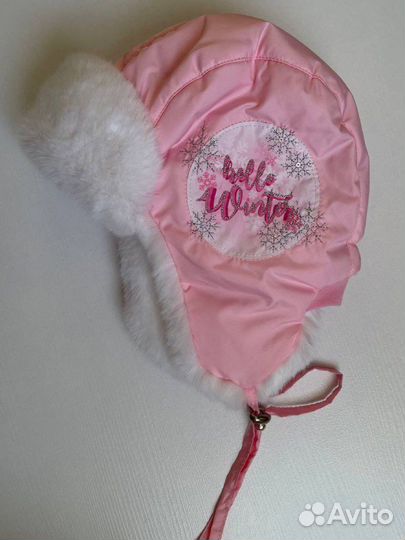 Шапка розовая зимняя для девочки