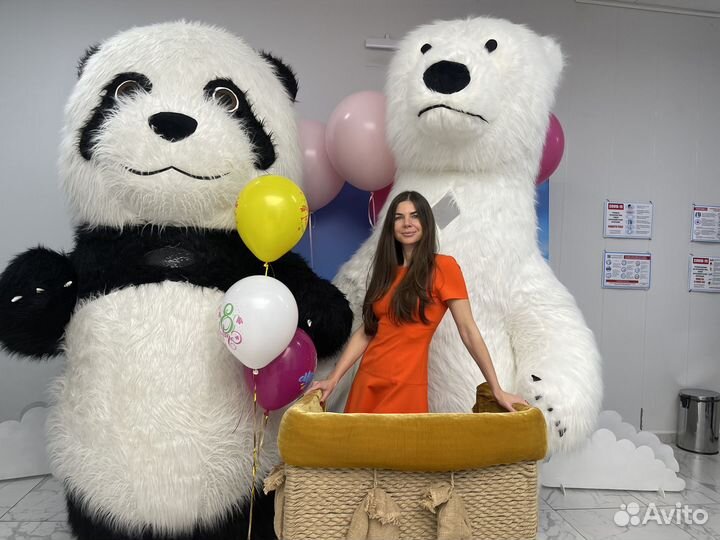 Белый медведь.Ростовая кукла.Аниматор на праздник
