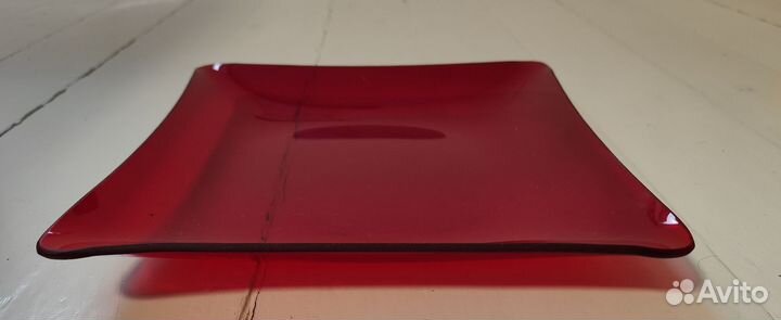 Блюдо цветное стекло СССР