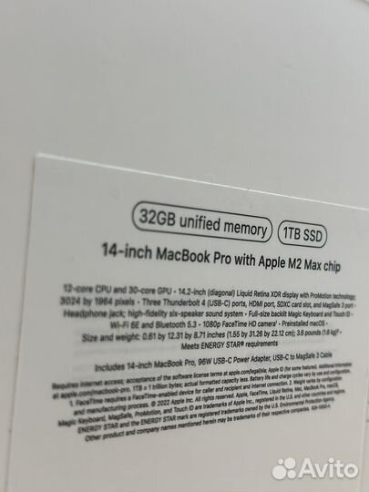 Macbook Pro 14 M2 Max 32gb 1tb