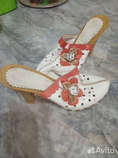 Шлепанцы женские натуральная кожа 38 размер