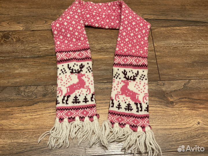 Комплект шапка, шарф зимний вязаный