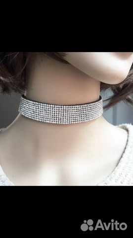 Ожерелье чокер со стразами украшение на шею