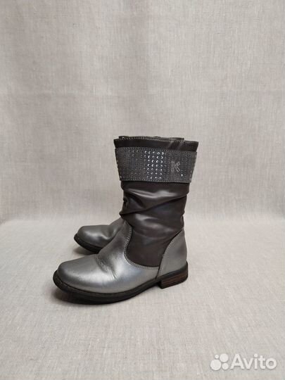 Сапоги для девочки, демисезонные, кожаные, 28-29