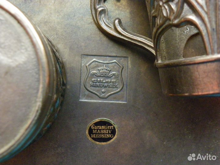 Чай вдвоем Винтажные немецки подстаканники Бронза