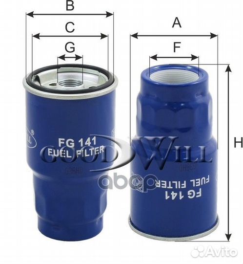 Фильтр топливный toyota, mazda, komatsu FG141 G