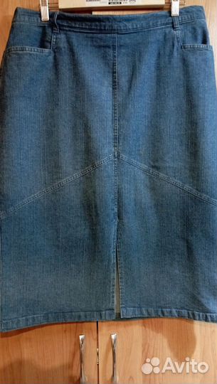 Джинсовая юбка миди 56 размера
