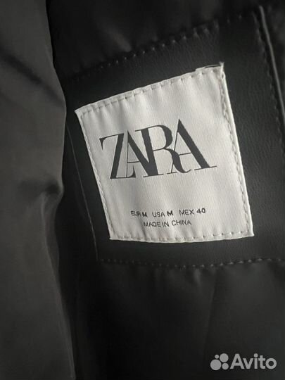 Мужская кожаная куртка косуха zara М