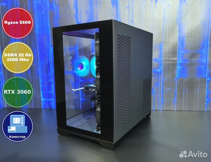 Собранный компьютер AMD5500-RTX3050-32DDR4-KVF-A520