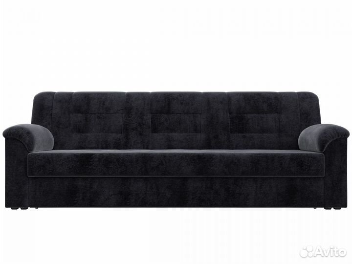 Диван прямой Карелия, велюр, tower 11 черный