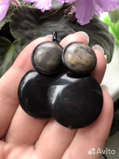 Серьги с натуральными камнями