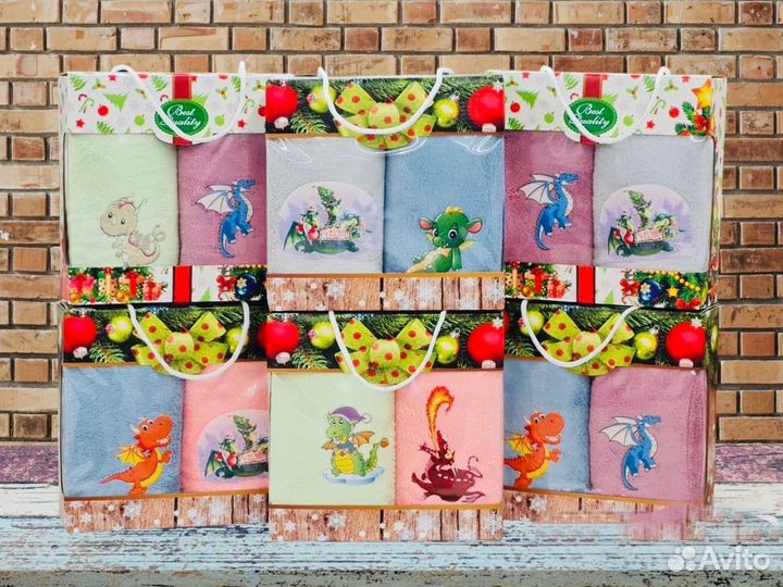 Подарочные наборы полотенца из микрофибры в коробк