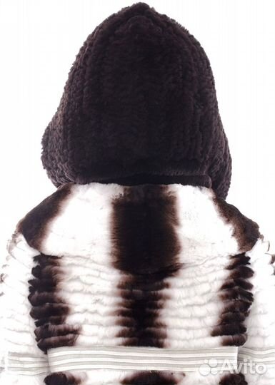 Меховой капор, цвет шоколад № Ш201
